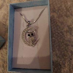 Silver owl necklace